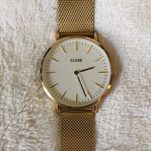Cluse La Boheme mesh strap gold watch